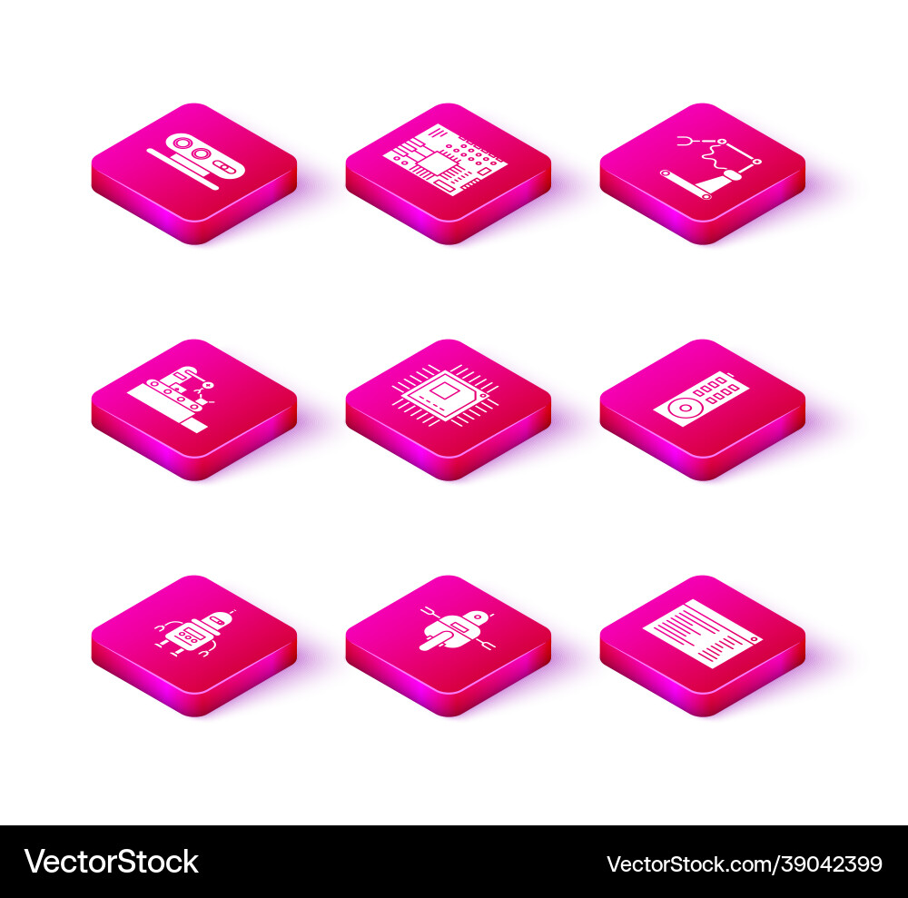Set robot processor with microcircuits cpu Set robot processor with microcircuits cpu vector image