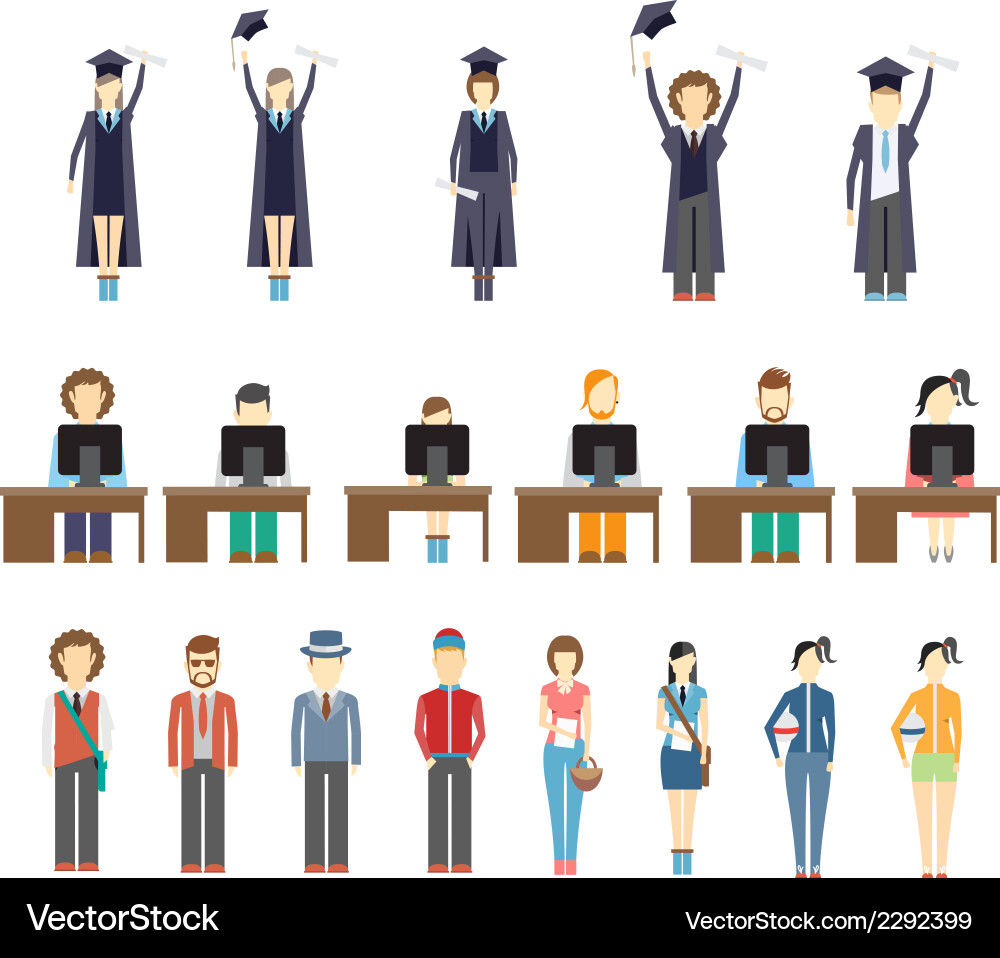 Studierende und Absolventen vektorbild