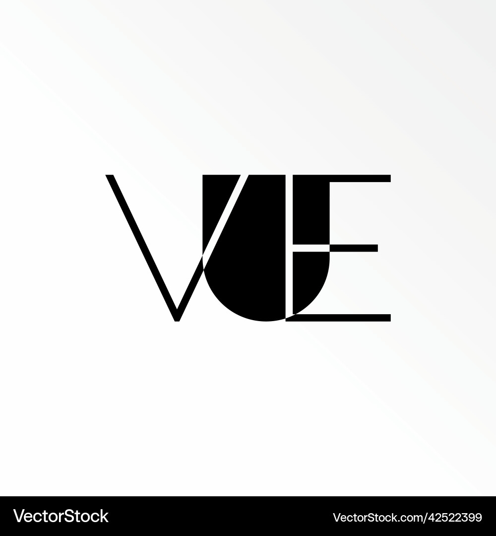 Unique letter vue modern line font negative space Unique letter vue modern line font negative space Vector Image