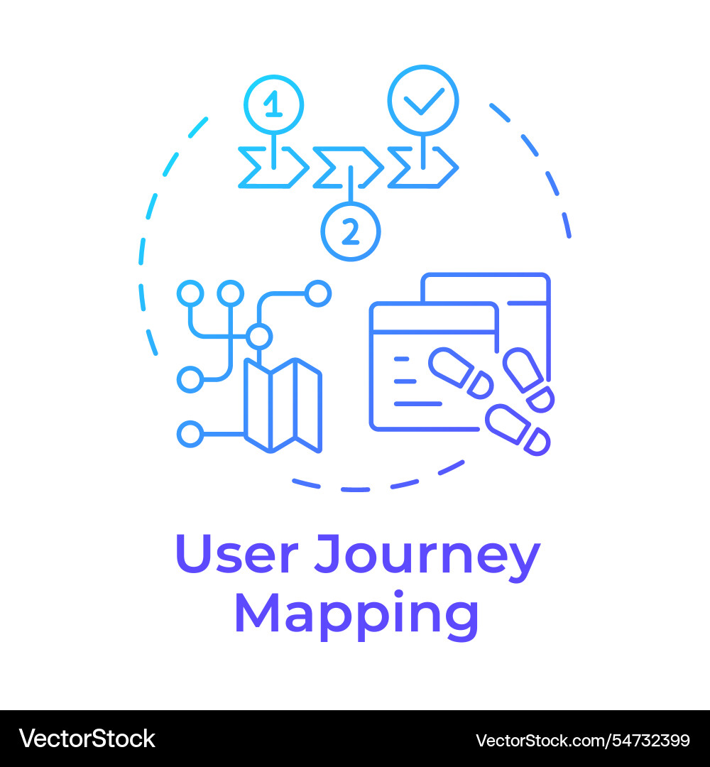 User journey mapping blue gradient concept icon User journey mapping blue gradient concept icon vector image