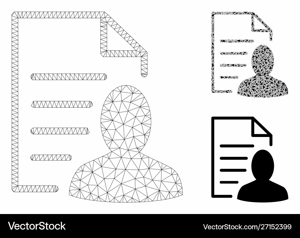 User list page mesh wire frame model vector image