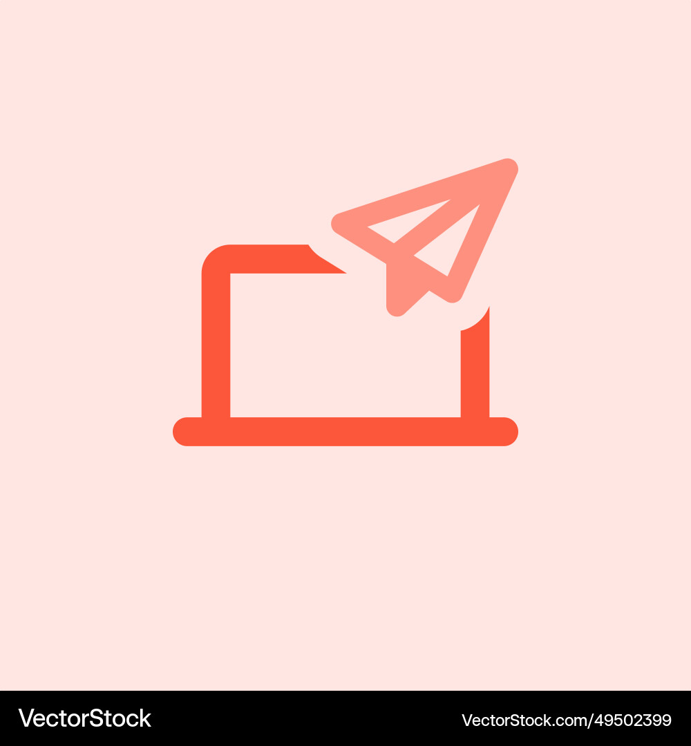 Using laptop to send an email or message vector image