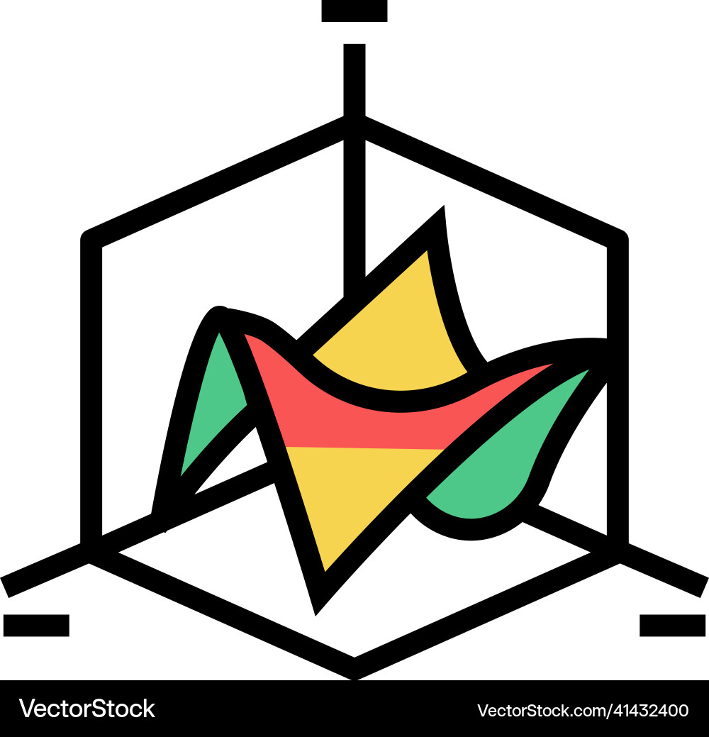 3d graph color icon Vector Image
