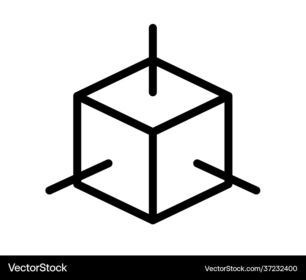 3d modeling dimension single isolated icon 3d modeling dimension single isolated icon vector image