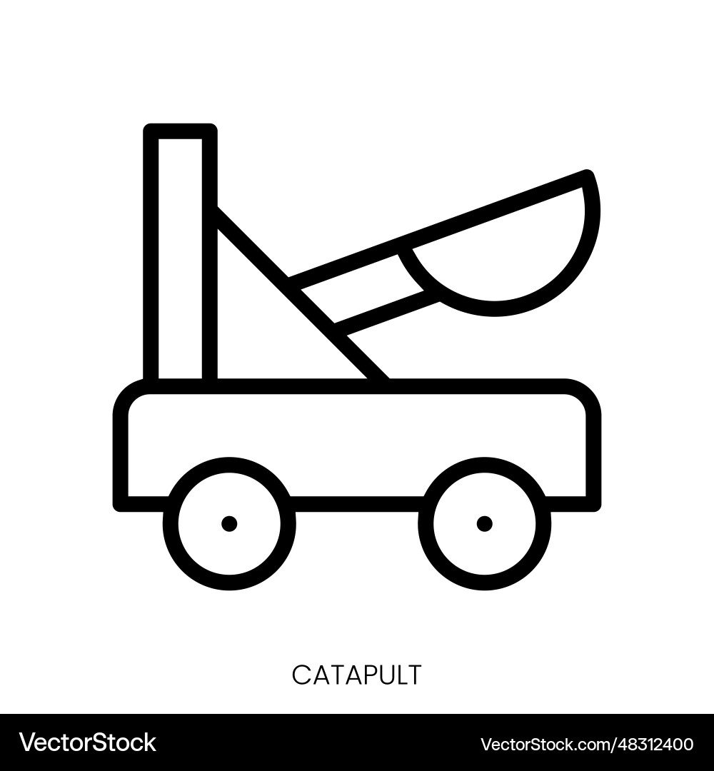 Catapult icon line art style design isolated Vector Image