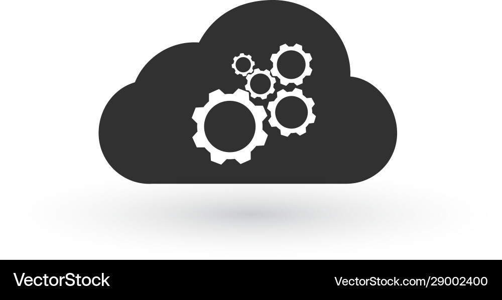 Cloud storage settings linear icon web hosting Cloud storage settings linear icon web hosting vector image