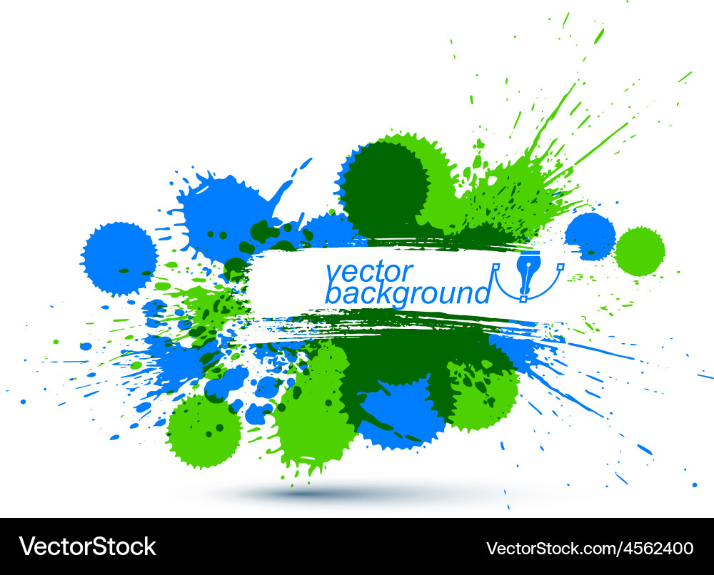 Colorful ink splash seamless pattern with overlap vector image