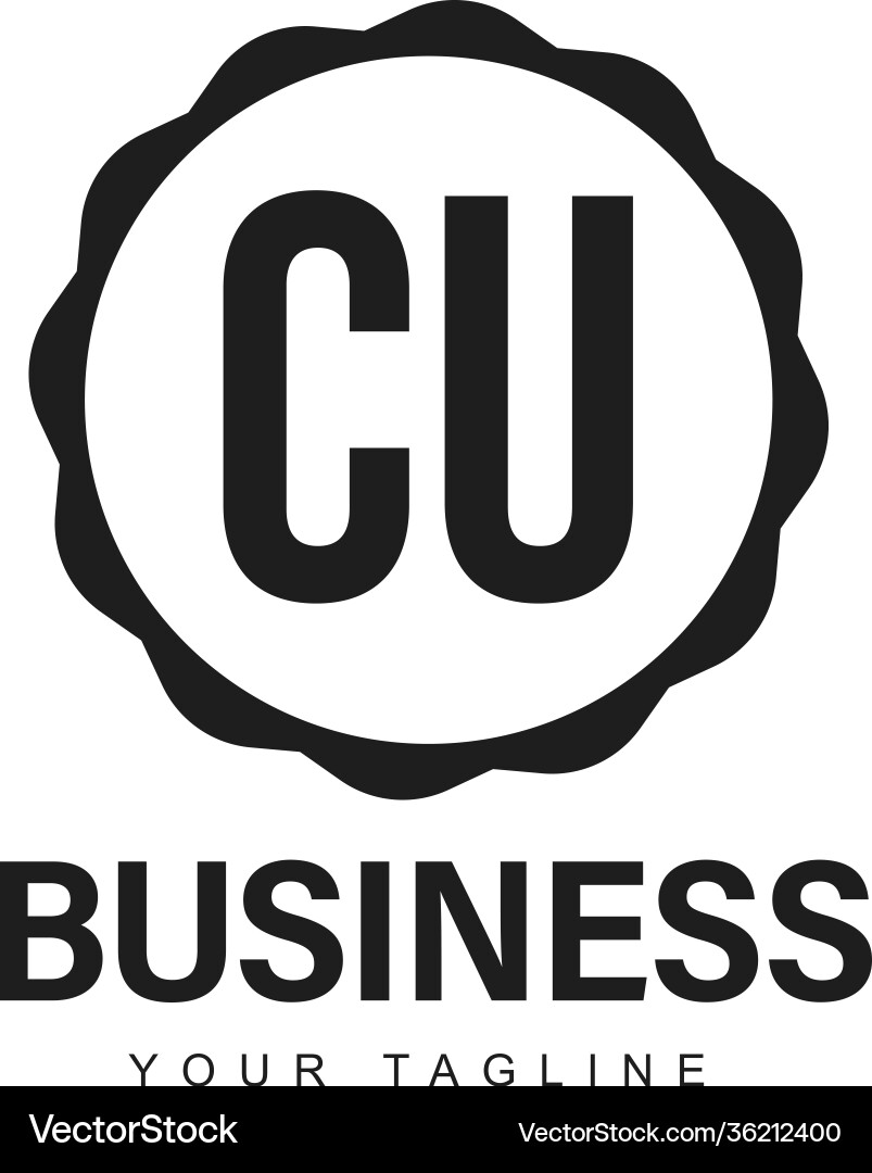 Cu initial a logo design with abstract style Cu initial a logo design with abstract style vector image