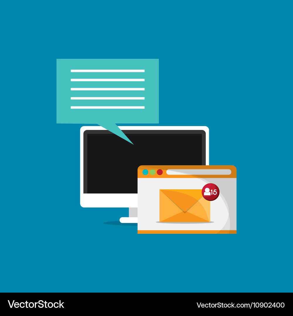 Digital messaging related icons image vector image