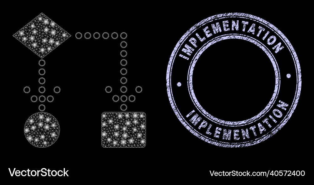 Distress implementation seal and illuminated mesh Distress implementation seal and illuminated mesh vector image
