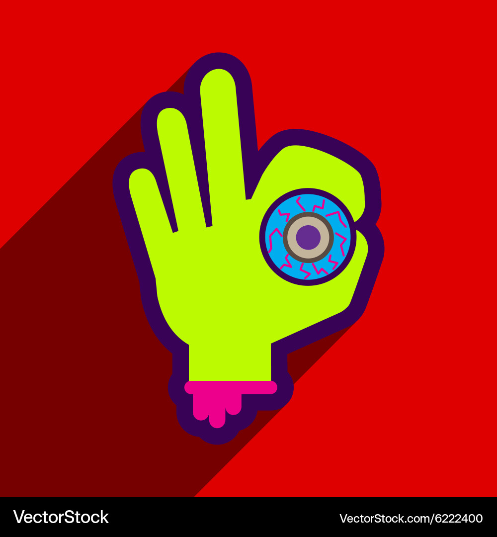 Flat with shadow icon and mobile application hand Vector Image
