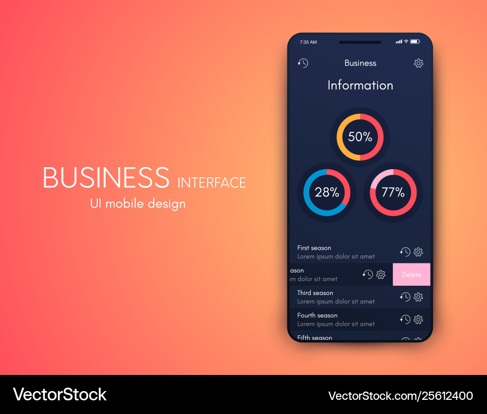 Graphics mobile infographics with three Vector Image