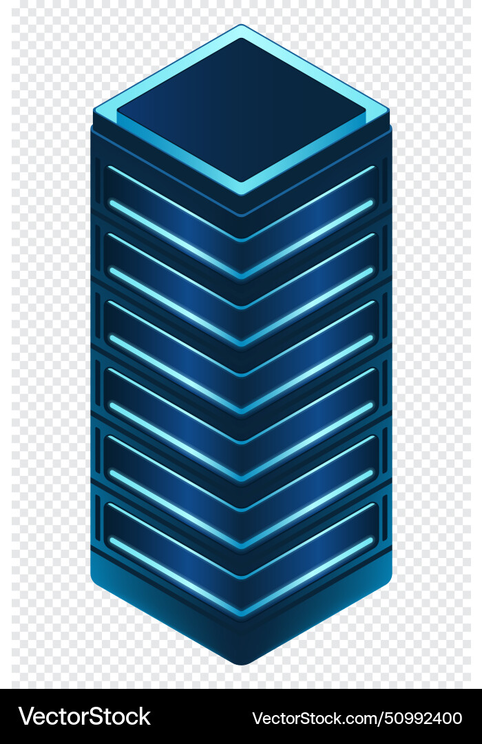Isometric futuristic server database Isometric futuristic server database vector image