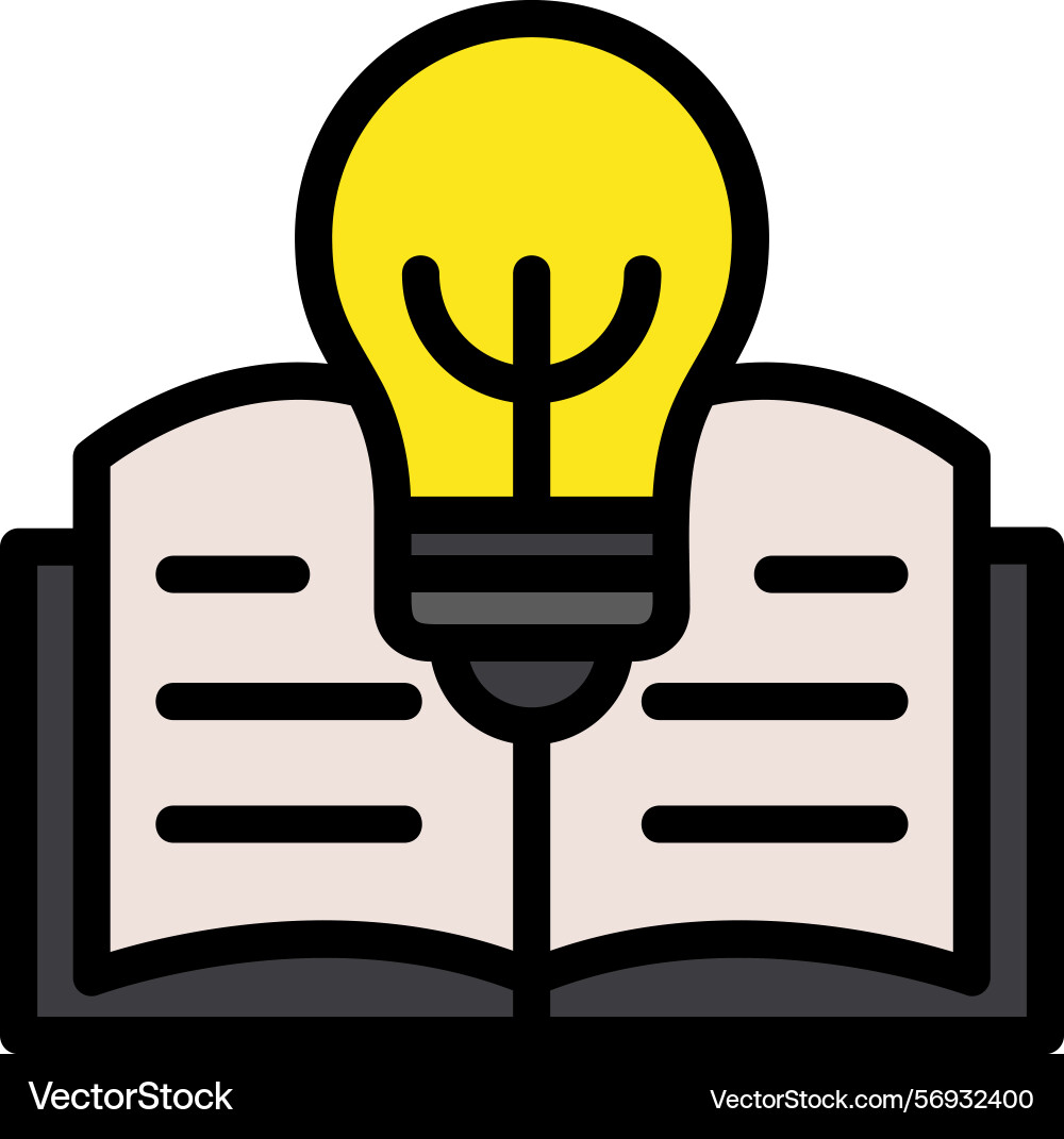 Knowledge base line filled style icon design Vector Image