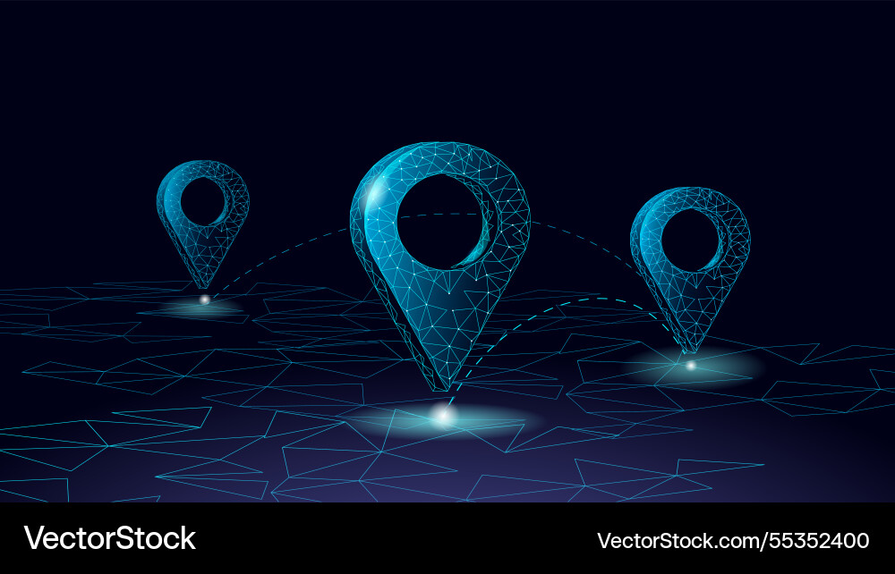 Location pin markers map network connection Location pin markers map network connection vector image