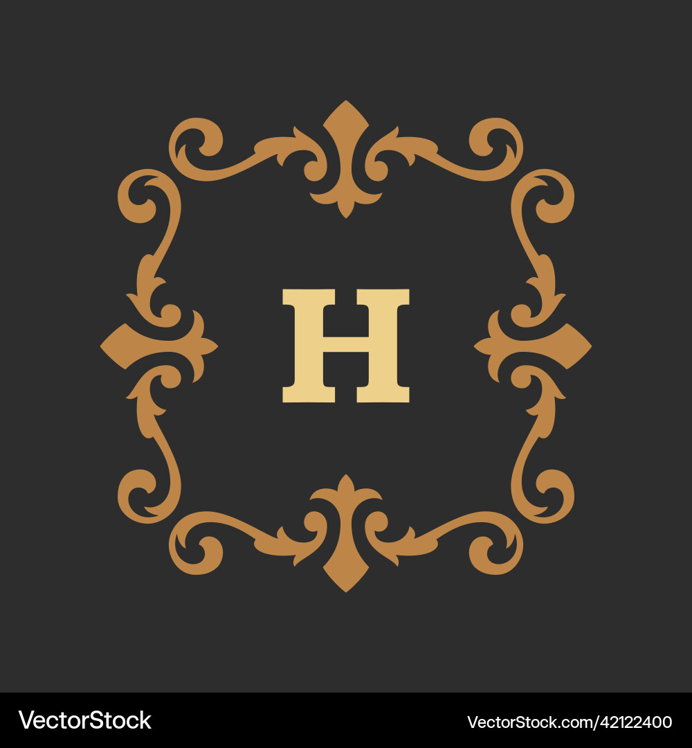 Luxury monogram logo template object Luxury monogram logo template object vector image