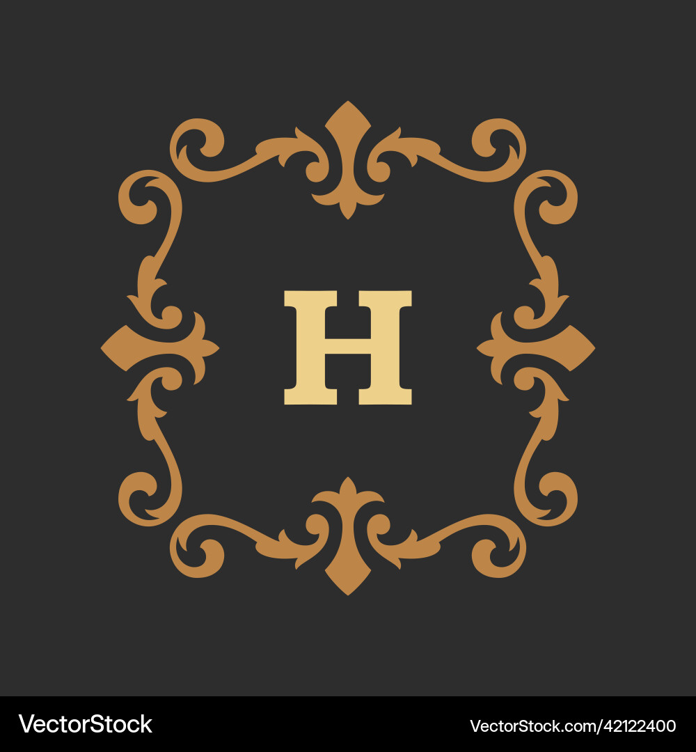 Luxury monogram logo template object vector image