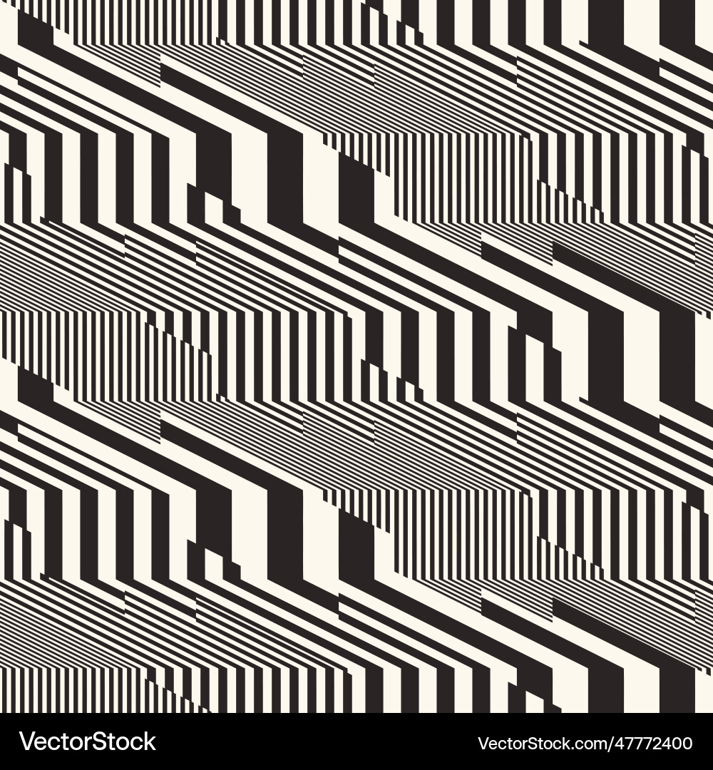 Monochrome moire effect textured zigzag pattern Monochrome moire effect textured zigzag pattern vector image