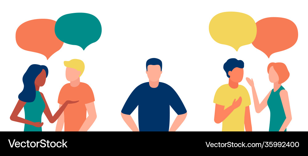 People Ignoring Introvert vector image