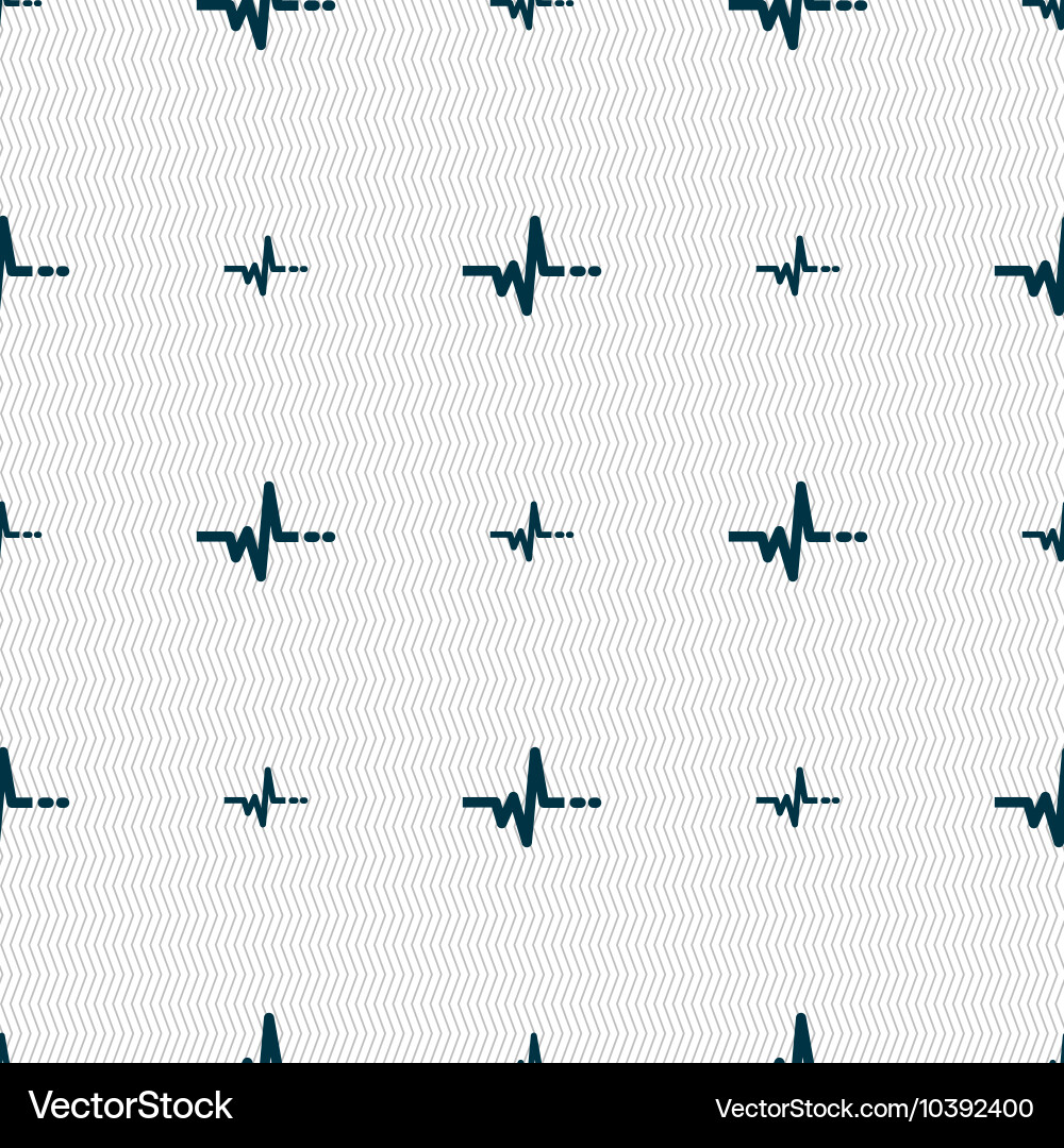 Pulse sign seamless pattern with geometric texture Vector Image
