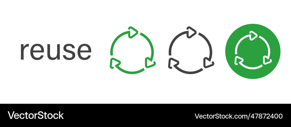 Reuse circle arrow icon repeat process symbol Reuse circle arrow icon repeat process symbol Vector Image
