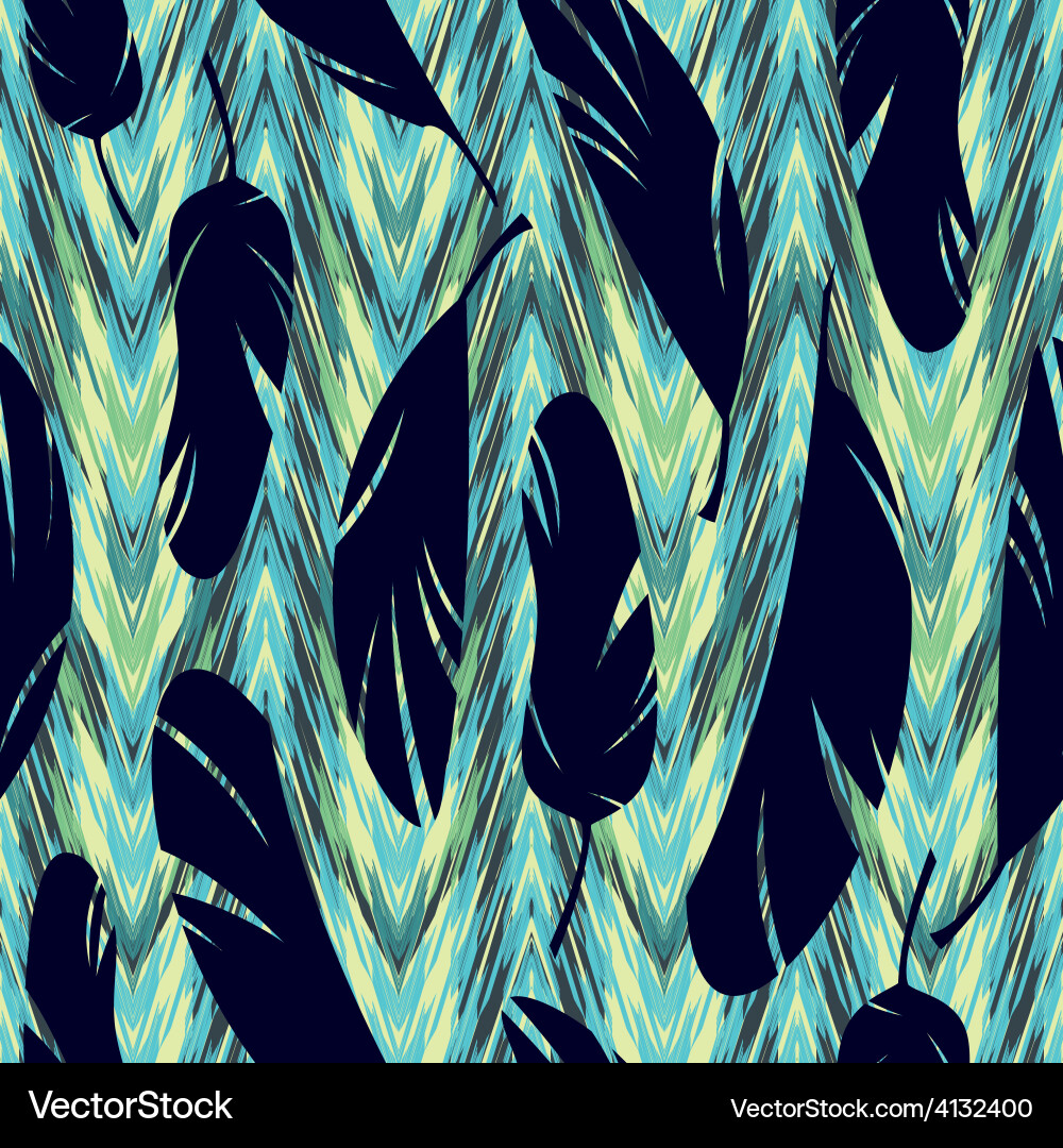 Seamless pattern bright abstract feathers Vector Image