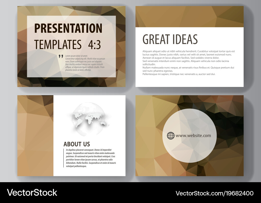 Set of business templates for presentation slides Vector Image