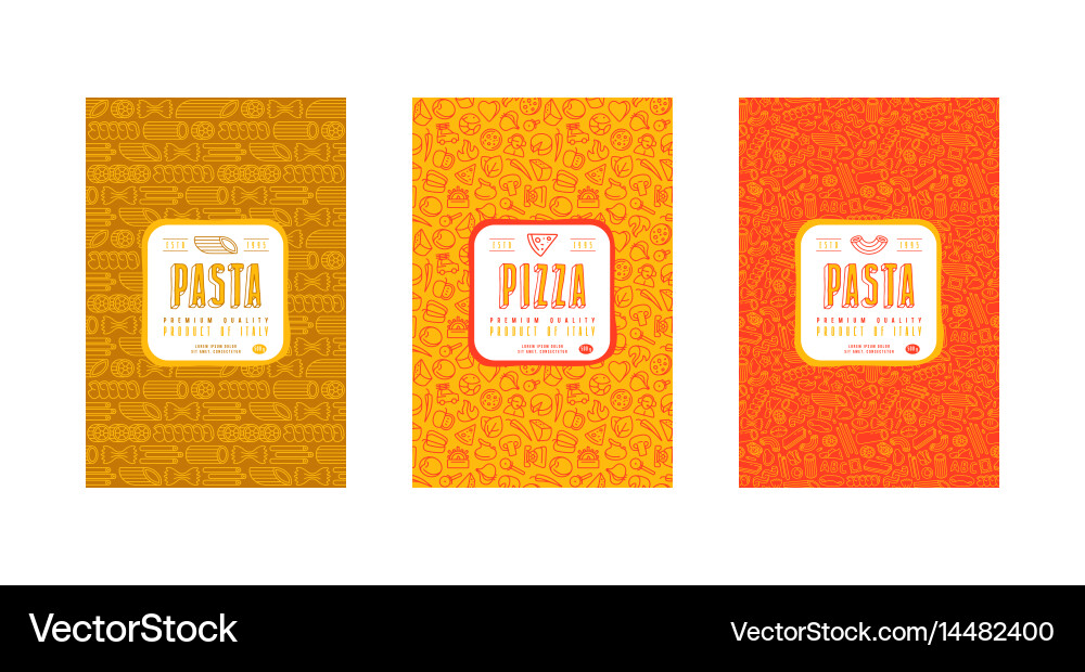 Set of seamless pattern and template labels vector image