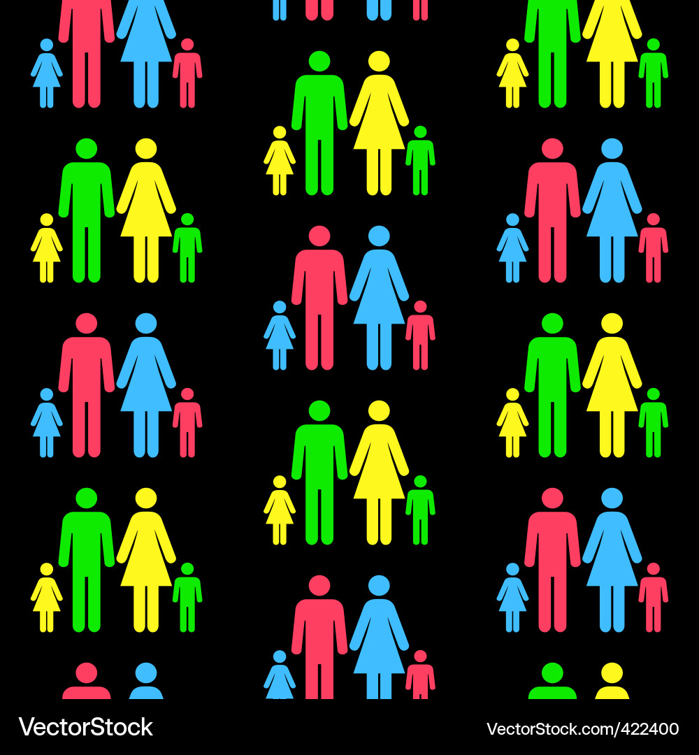 Silhouettes People Pattern Vector Image