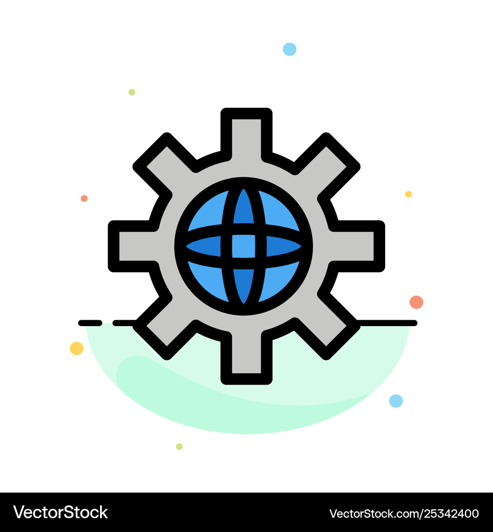 World globe setting technical abstract flat color World globe setting technical abstract flat color vector image