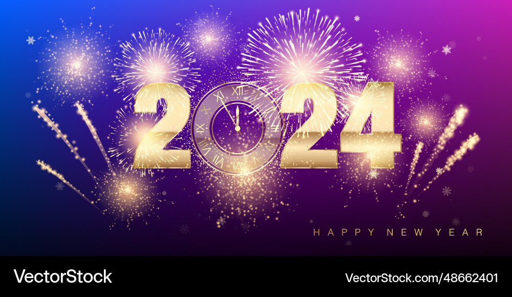 2024 new year countdown holiday banner vector image