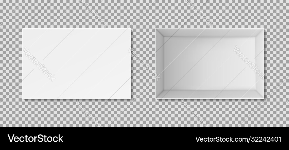 3d white box mockup with top inside view open 3d white box mockup with top inside view open vector image
