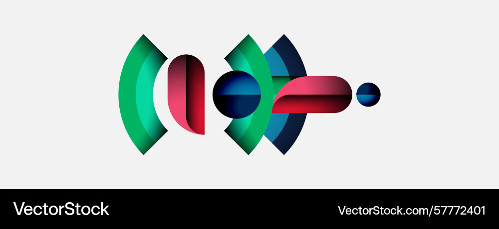 Abstract colorful design overlapping shapes Vector Image