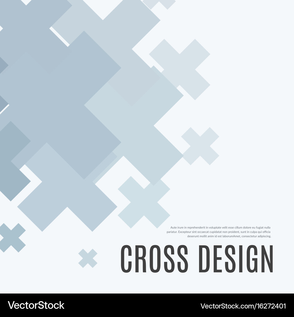 Abstract design elements with cross Vector Image