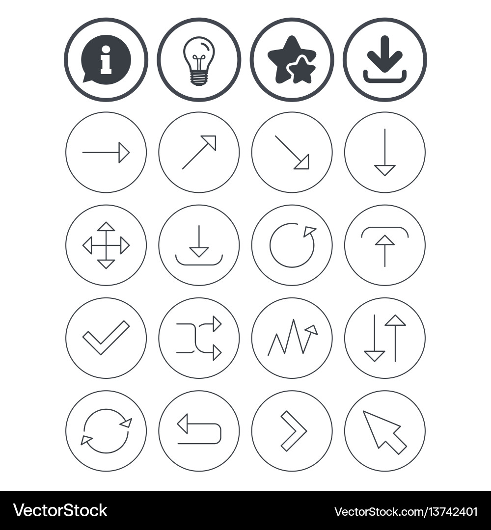 Arrow download refresh and fullscreen symbols Arrow download refresh and fullscreen symbols vector image