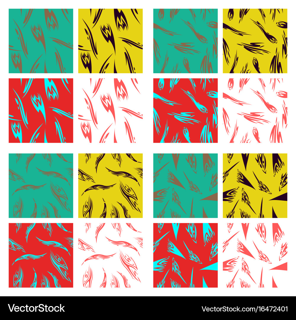 Assembly of patterns in striped style vector image