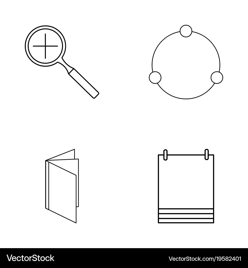 Basic elements outline icons set linear icon vector image