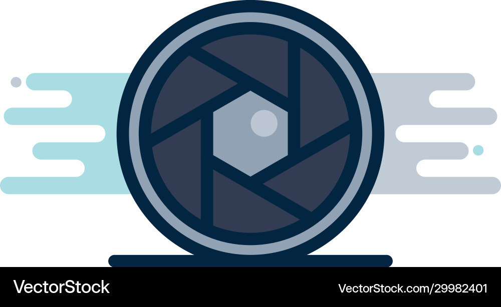 Camera lens line fill block style icon Vector Image
