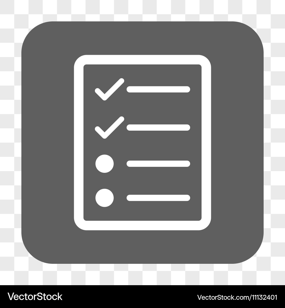 Checklist page rounded square button vector image
