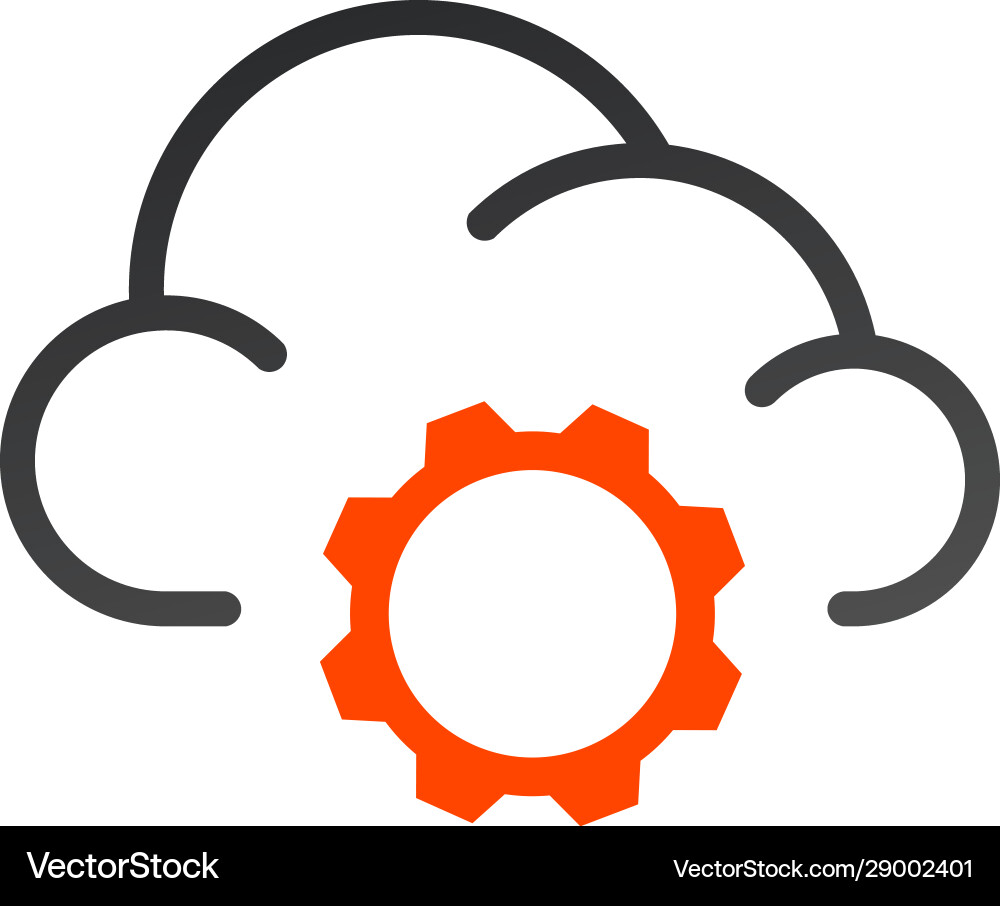Cloud computing settings line icon linear style vector image