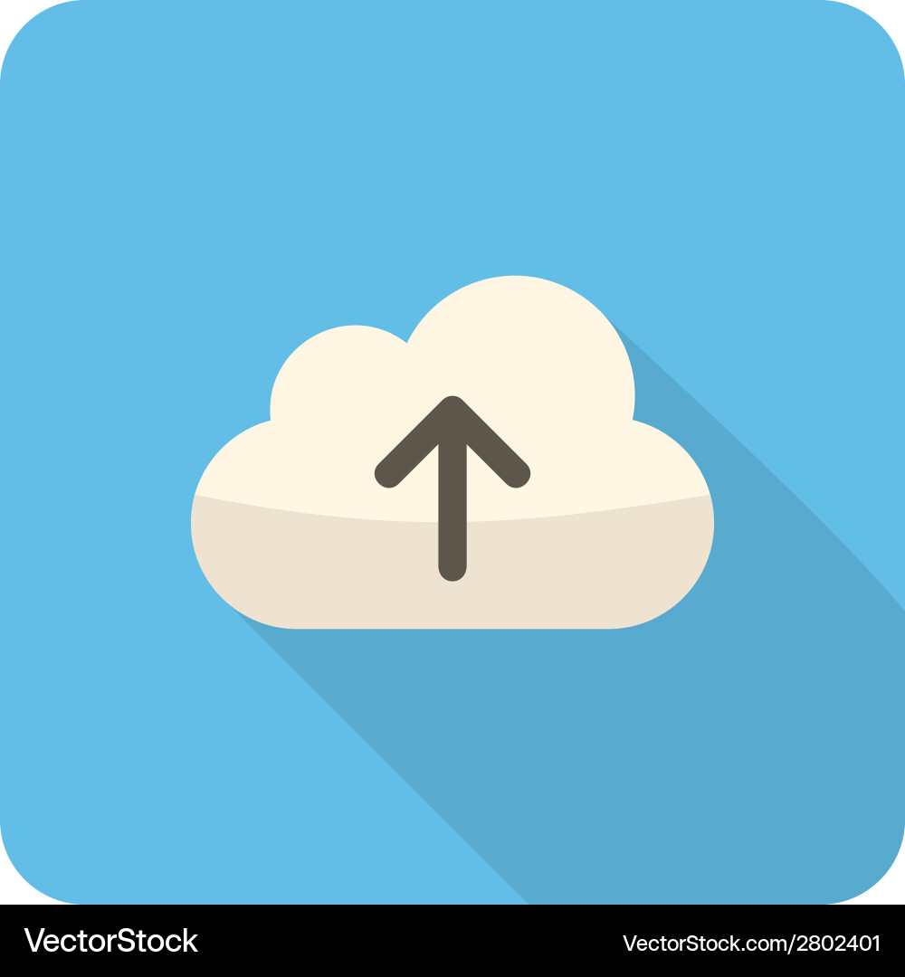 Cloud Upload Icon - Flat Style vector image