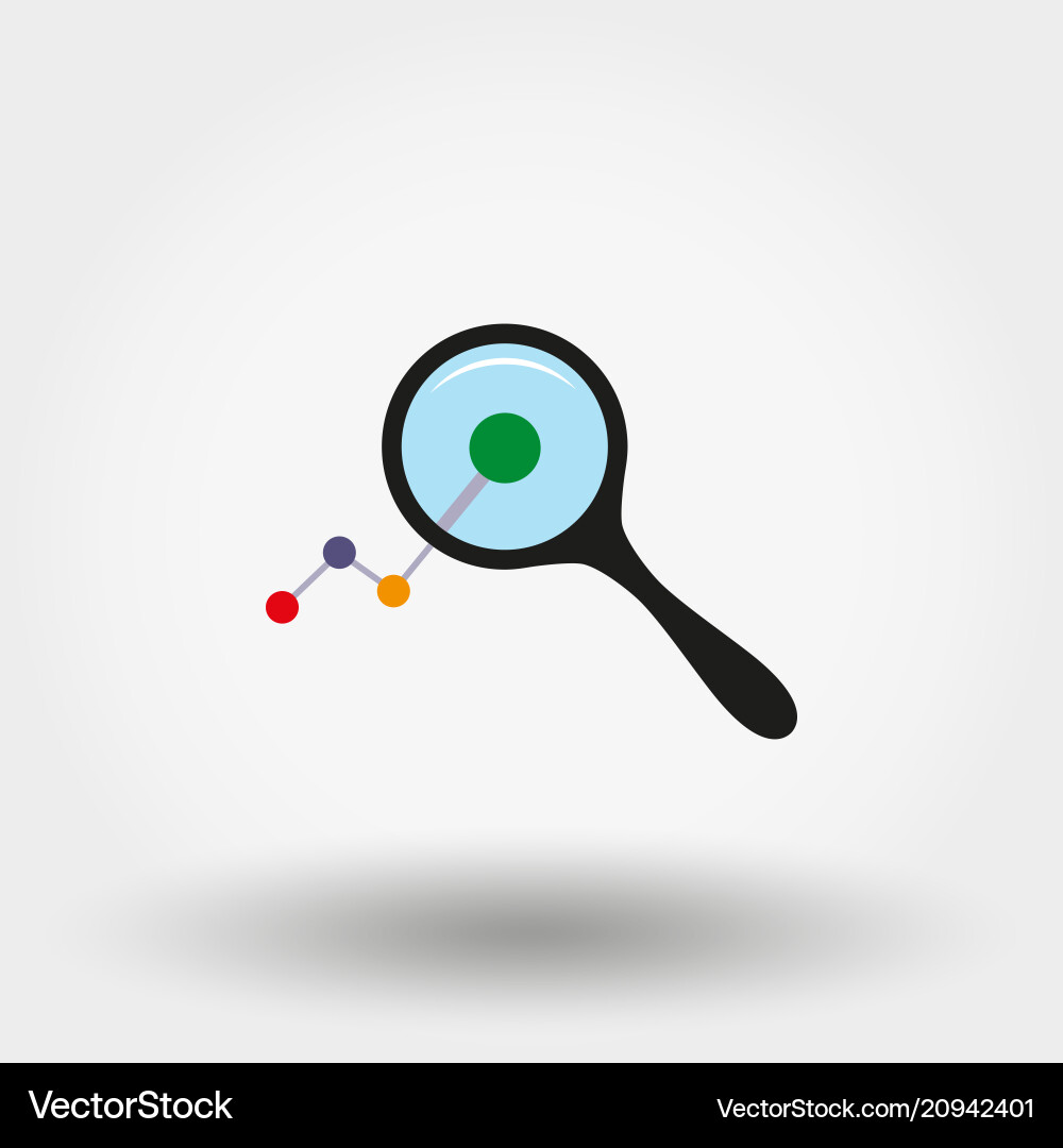 Curve of the graph under magnifying glass Curve of the graph under magnifying glass Vector Image