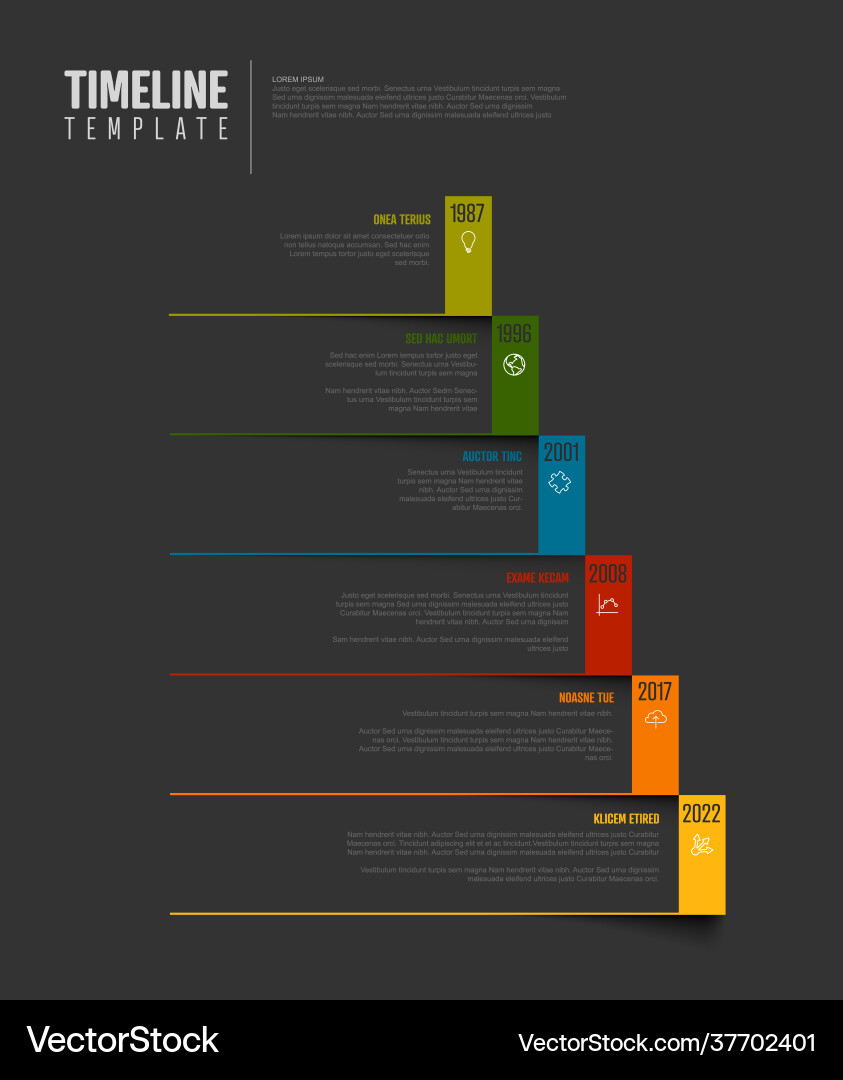 Dark Infografik Zeitleiste Vorlage mit Ecke Dark Infografik Zeitleiste Vorlage mit Ecke vektorbild