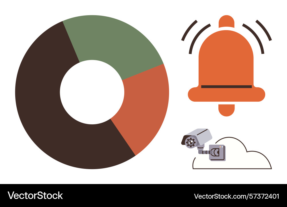 Data analysis chart with alarm bell Data analysis chart with alarm bell vector image