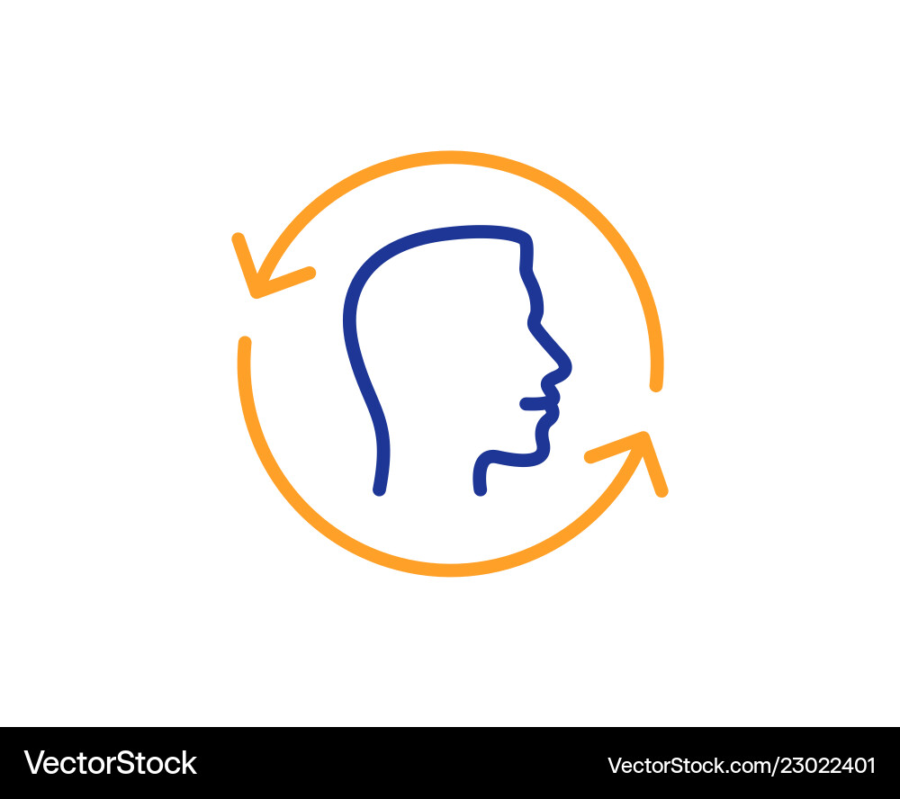 Face scanning repeat line icon id update Vector Image