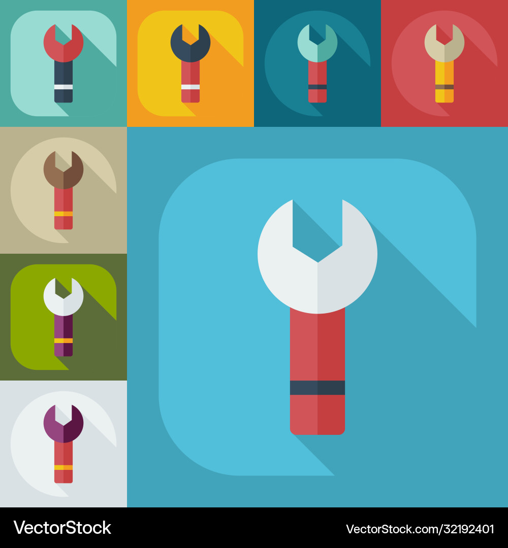 Flat concept set modern design with shadow Vector Image
