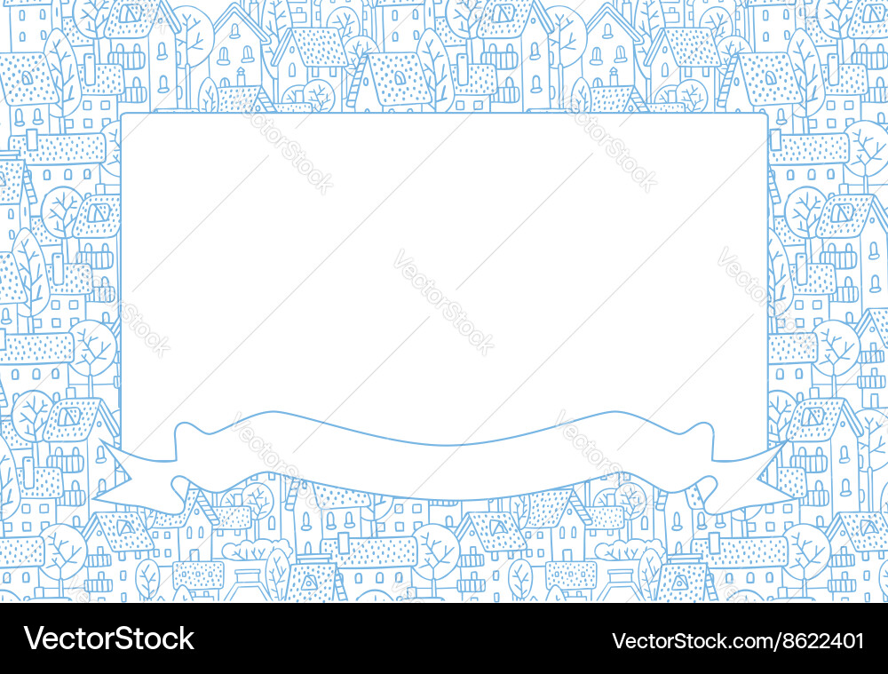 Frame with city pattern vector image