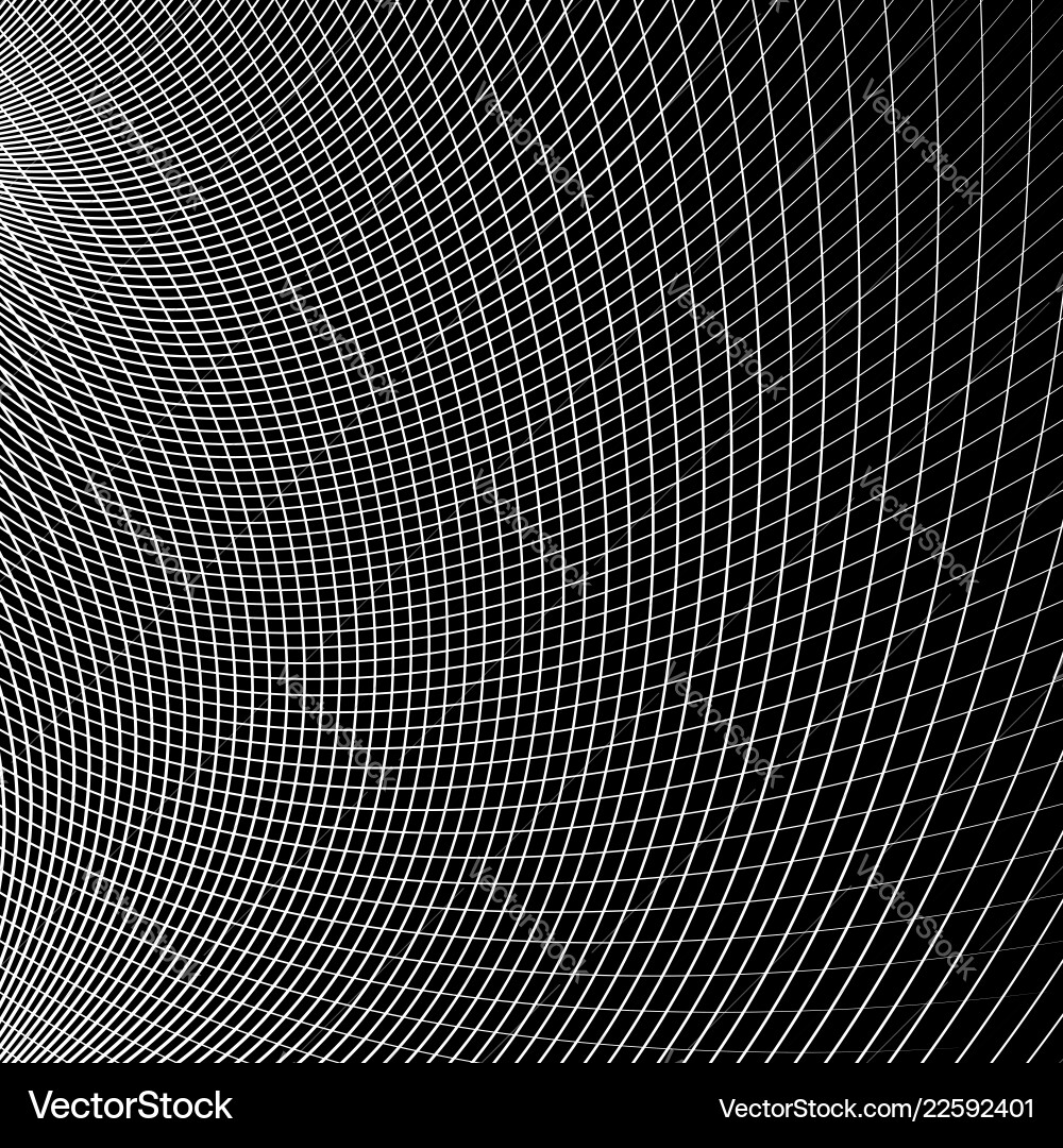 Grid - mesh of dynamic curved lines abstract Vector Image