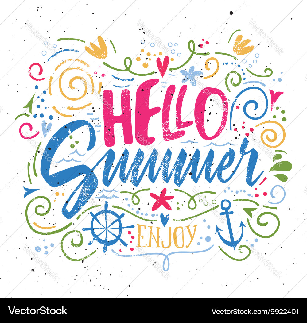 Hello summer Royalty Free Vector Image - VectorStock