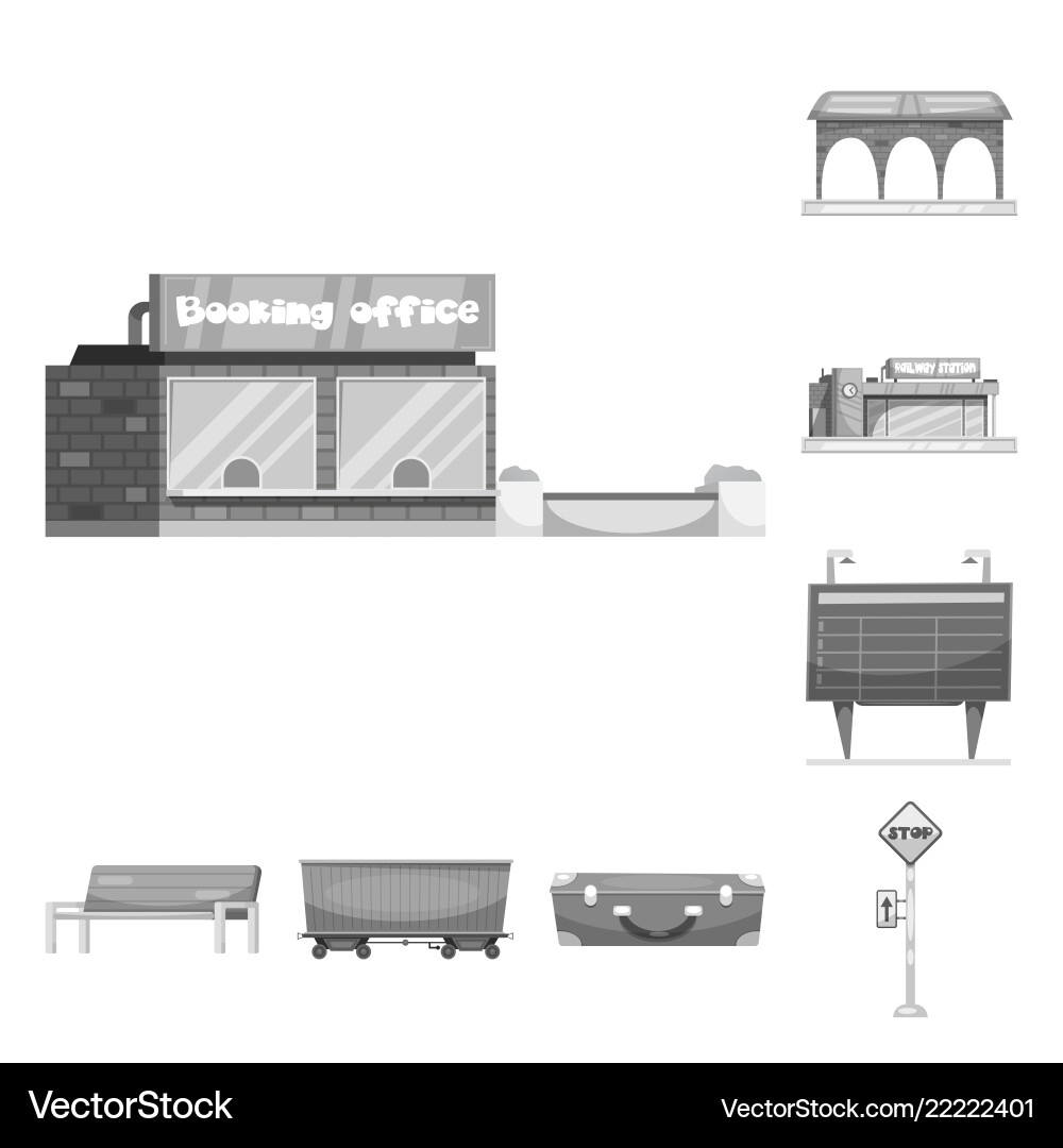 Isolated object of train and station logo set Vector Image